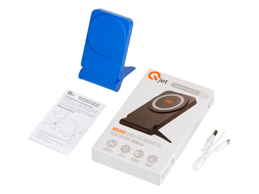 Внешний магнитный аккумулятор MagnIQ, синий, 5000 mAh-8