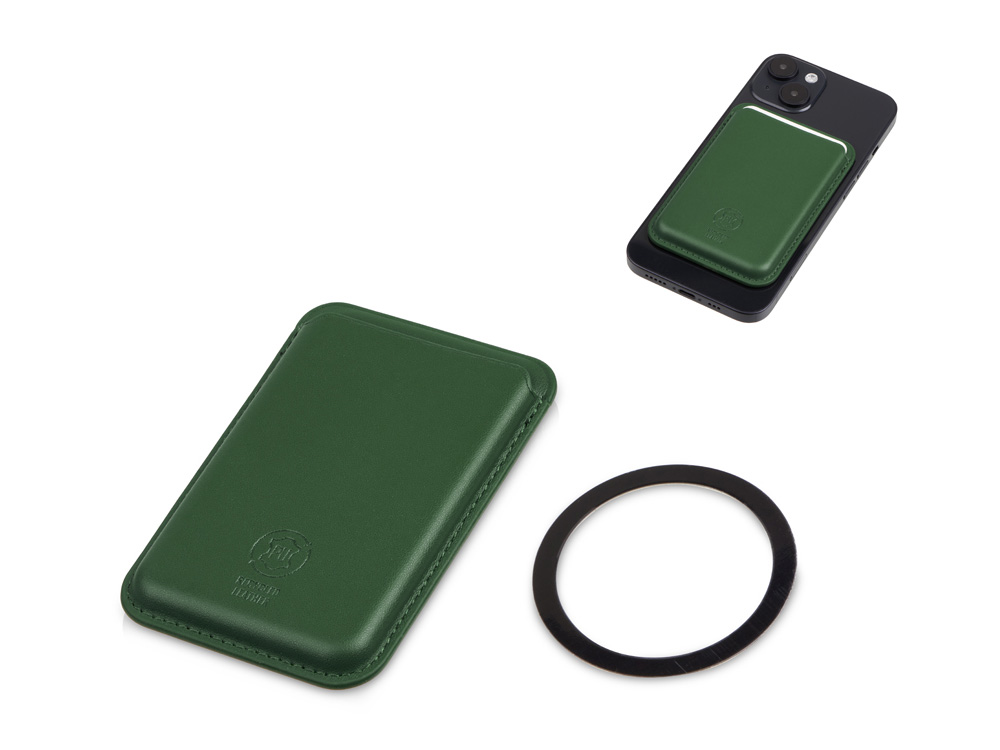 Магнитный картхолдер Cairo, темно-зеленый-0