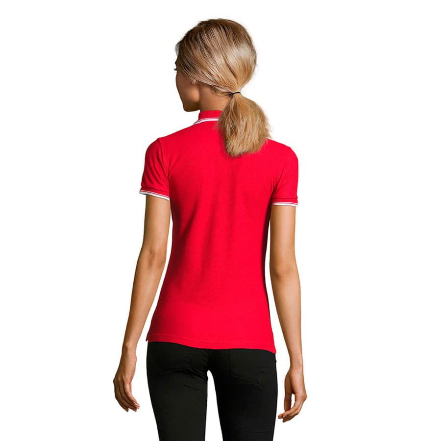 Поло женское PRACTICE WOMEN 270, красный, белый-2