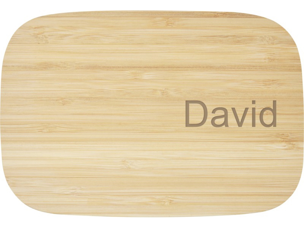 Tite Контейнер для обеда из нержавеющей стали с бамбуковой крышкой, серебристый-5