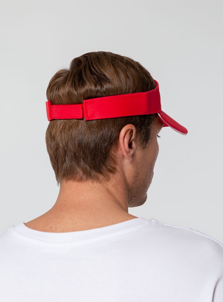 Козырек Active, красный с белым кантом-3