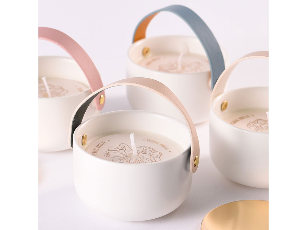 Свеча Valerie Concept с крышкой CNDL 5 PINK, белый/розовый-1