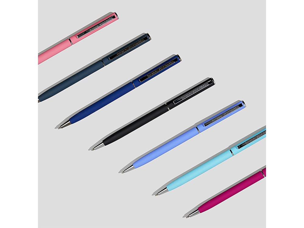 Ручка шариковая автоматическая BrunoVisconti® PALERMO цвет корпуса бордовый, soft-touch, 0.7 мм-5