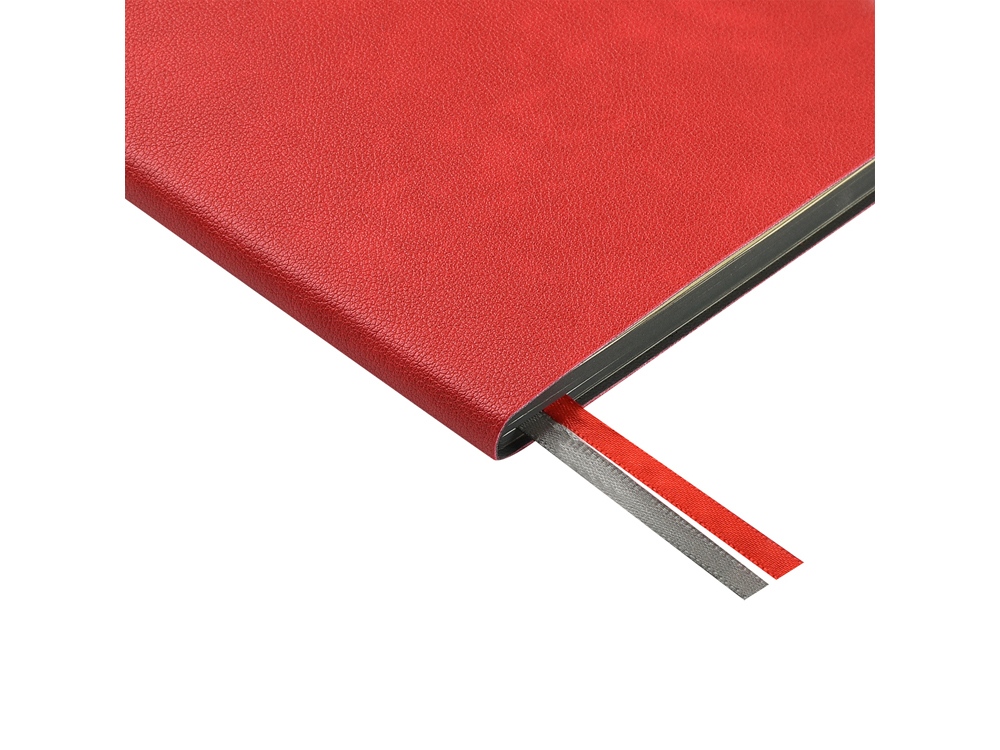 Блокнот А5 Boston, красный с серым срезом-5