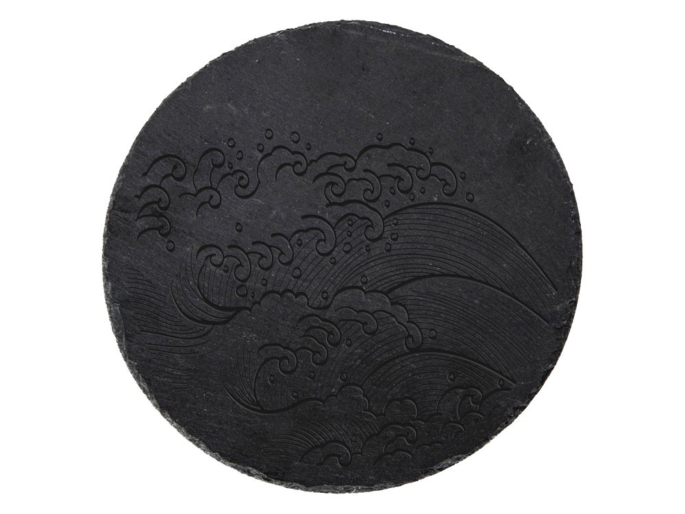 Круглая доска Moon для закусок, сланцевая 25 см-1