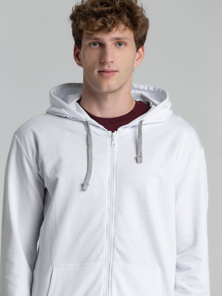 Толстовка на молнии с капюшоном Unit Siverga, белая-2
