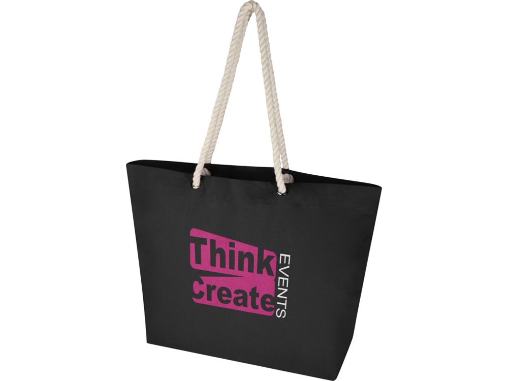 Florida пляжная эко-сумка из переработанного материала, сертифицированного по стандарту GRS, плотностью 270 г/м² 18L - сплошной черный / сплошной черный-6