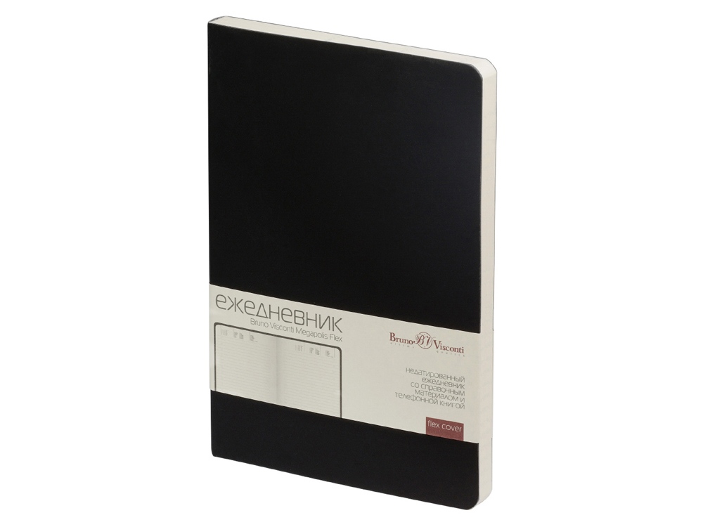 Ежедневник А5 недатированный Megapolis Velvet Flex, черный-0