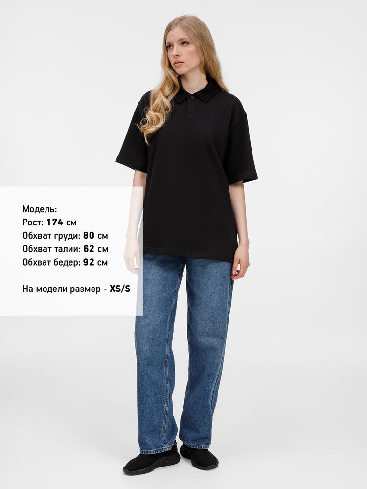 Рубашка поло унисекс Tiimi, черная-5