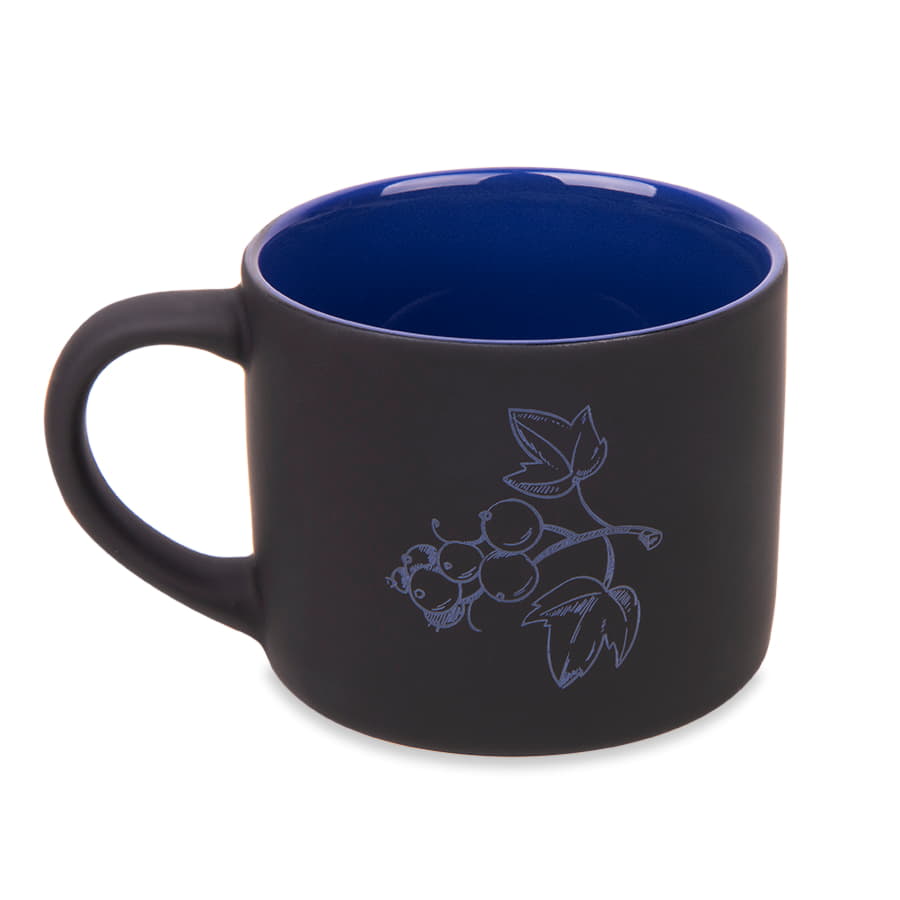 Кружка YASNA с покрытием SOFT-TOUCH, черный с синим, 310 мл, фарфор, черный, синий-2