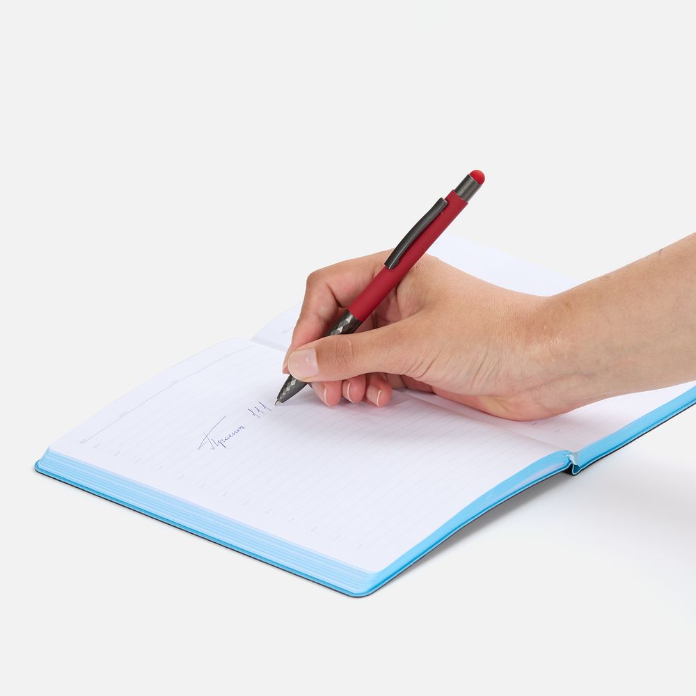 Ручка шариковая Digit Soft Touch со стилусом, красная-2