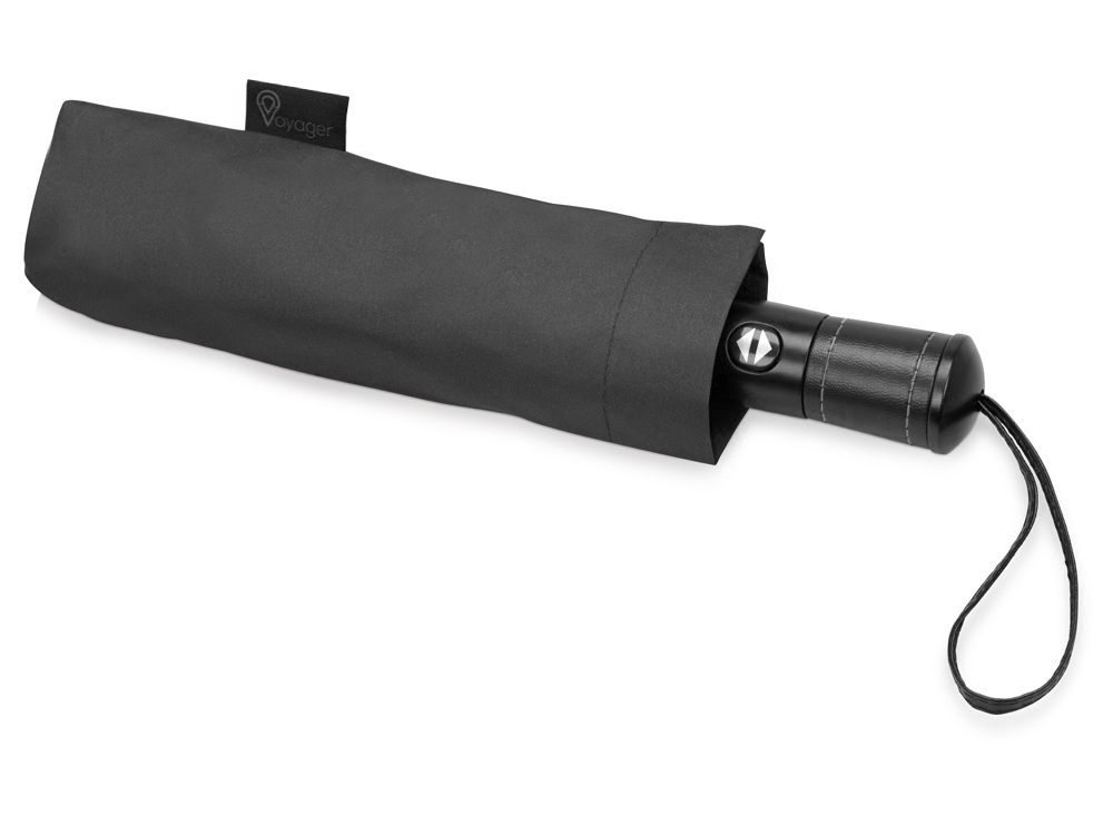 Зонт складной Ontario, автоматический, 3 сложения, с чехлом, черный-3