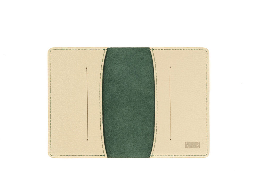 Обложка для паспорта Valerie Concept PSC4, зеленый/бежевый-1