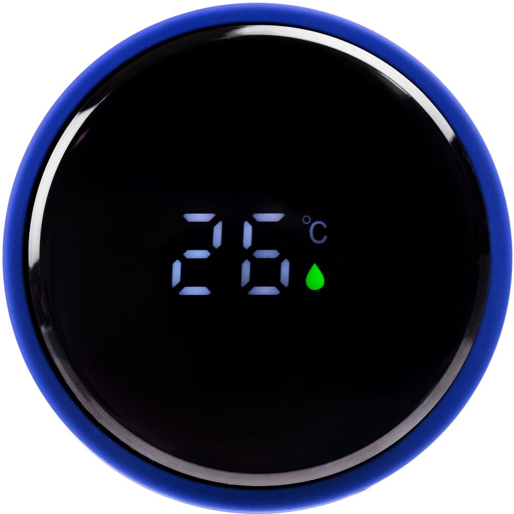 Смарт-бутылка с заменяемой батарейкой Long Therm Soft Touch, синяя-3