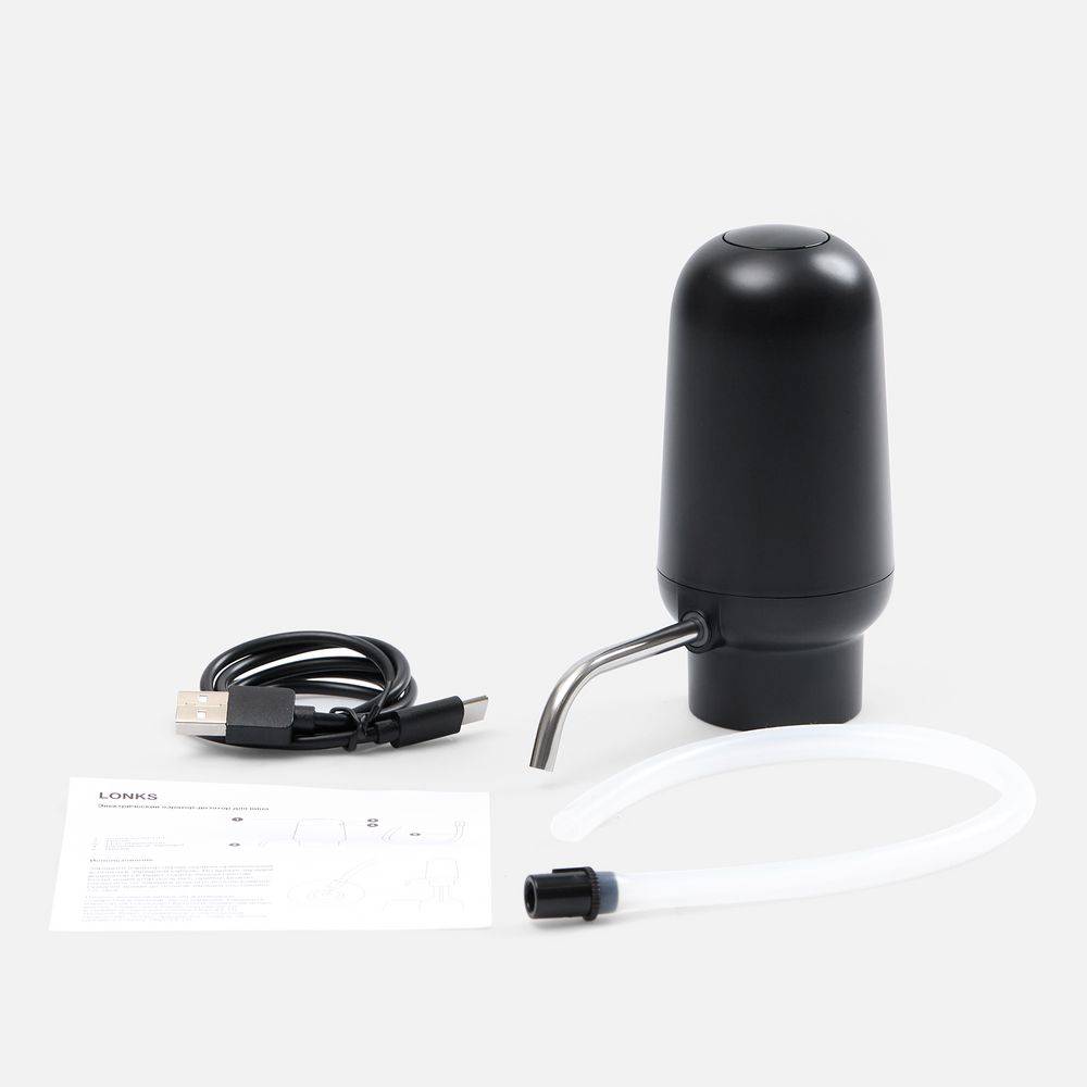 Электрический аэратор-дозатор для вина Lonks, черный-3