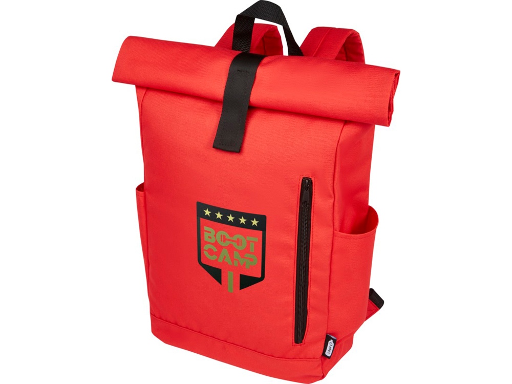 Рюкзак Byron 15,6 объемом 18 л со скручиваемым верхом, изготовленный из переработанного ПЭТ по стандарту GRS, красный-6