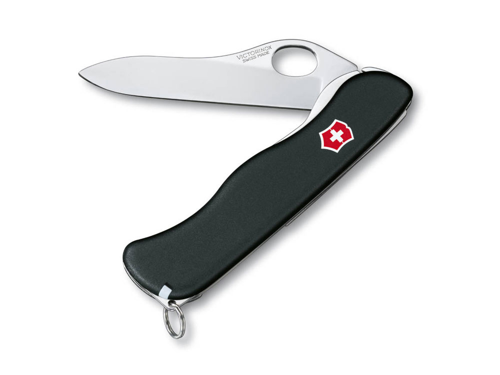 Нож перочинный VICTORINOX Sentinel Clip, 111 мм, 5 функций, с фиксатором лезвия, чёрный-0