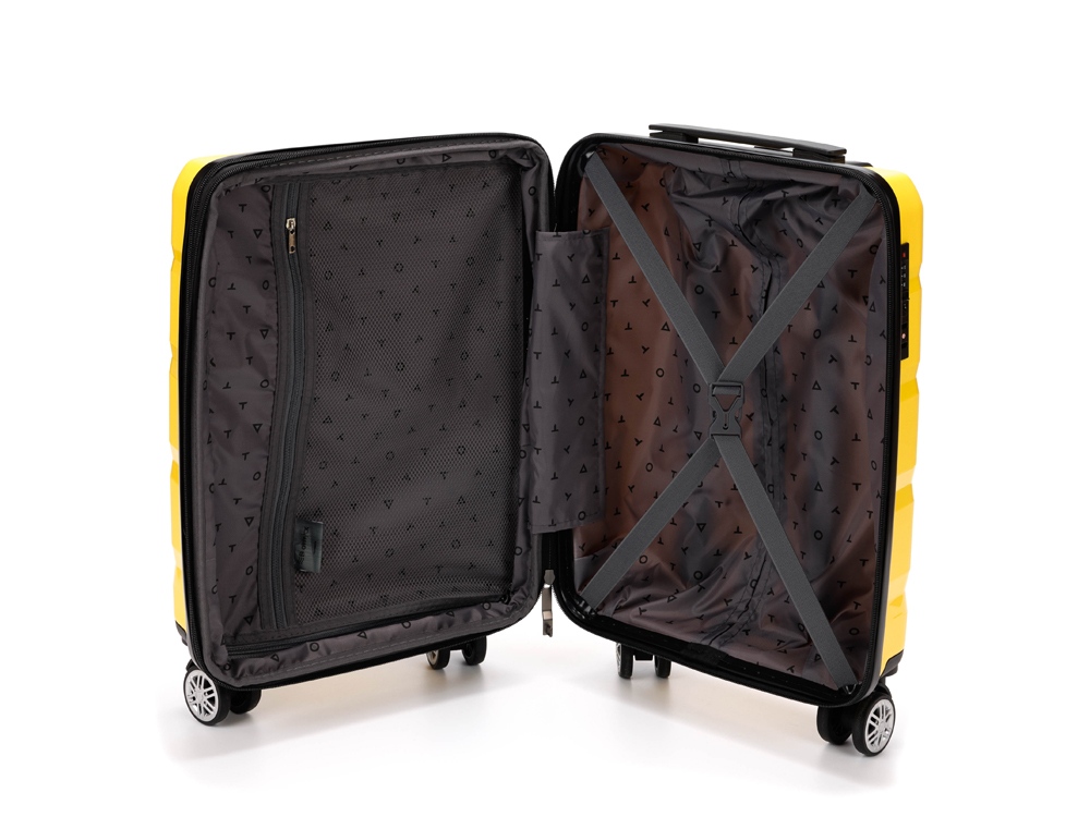 Чемодан TORBER В Отпуск, жёлтый, полипропилен, 33 х 22 х 53 см, 35 л-1