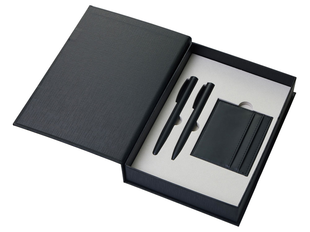 Подарочный набор Goethe с блокнотом А5, 2-мя ручками и картхолдером, черный-5