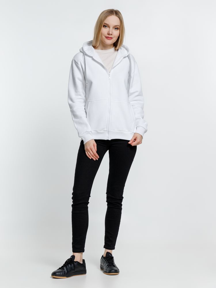 Толстовка на молнии с капюшоном Siverga Heavy, белая (белоснежная)-4