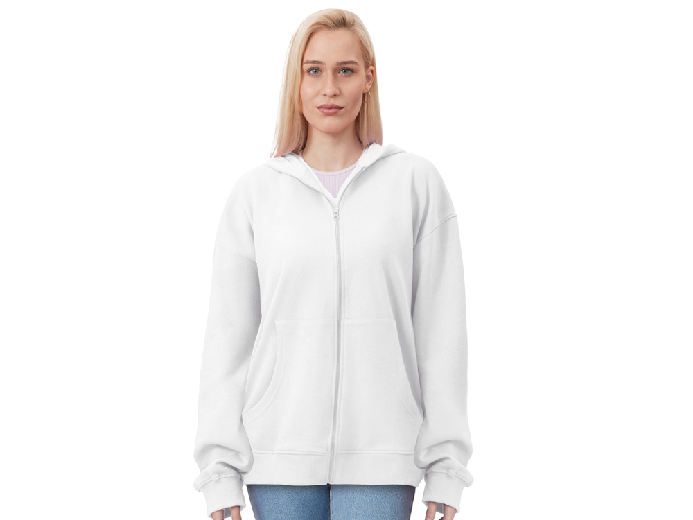 Толстовка оверсайз с капюшоном на молнии Monaco, белый-2