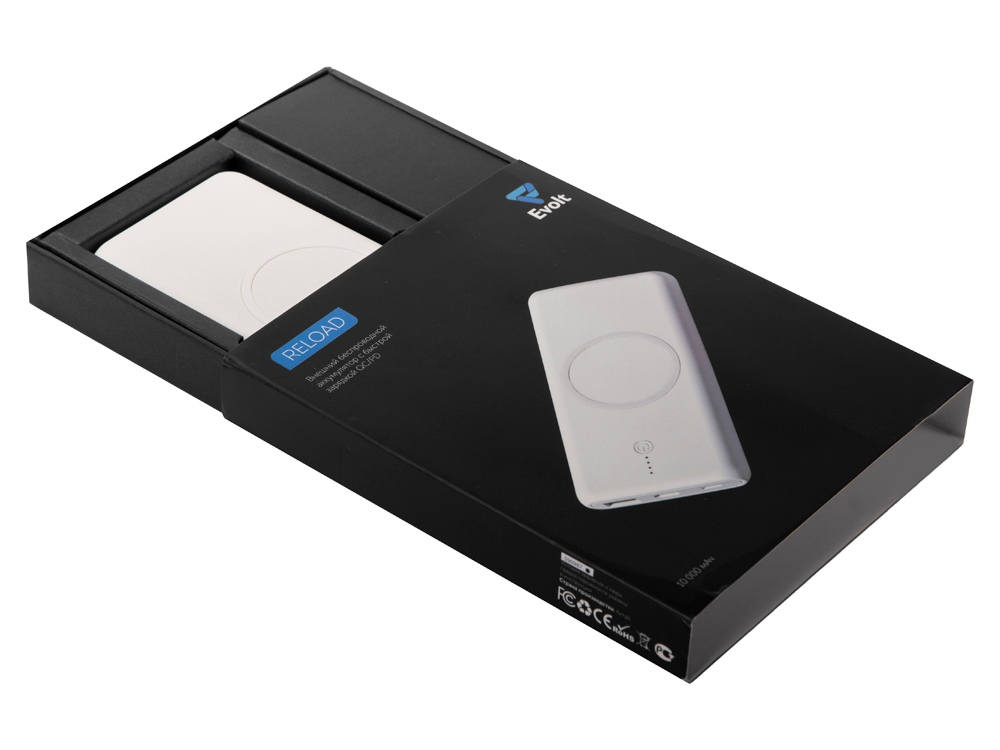 Внешний беспроводной аккумулятор c QC/PD Reload, 10000 mAh, белый-7