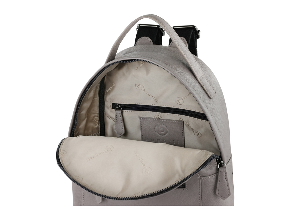 Рюкзак женский BUGATTI Bella, бежевый, воловья кожа/полиэстер, 24,5х12х27 см-5