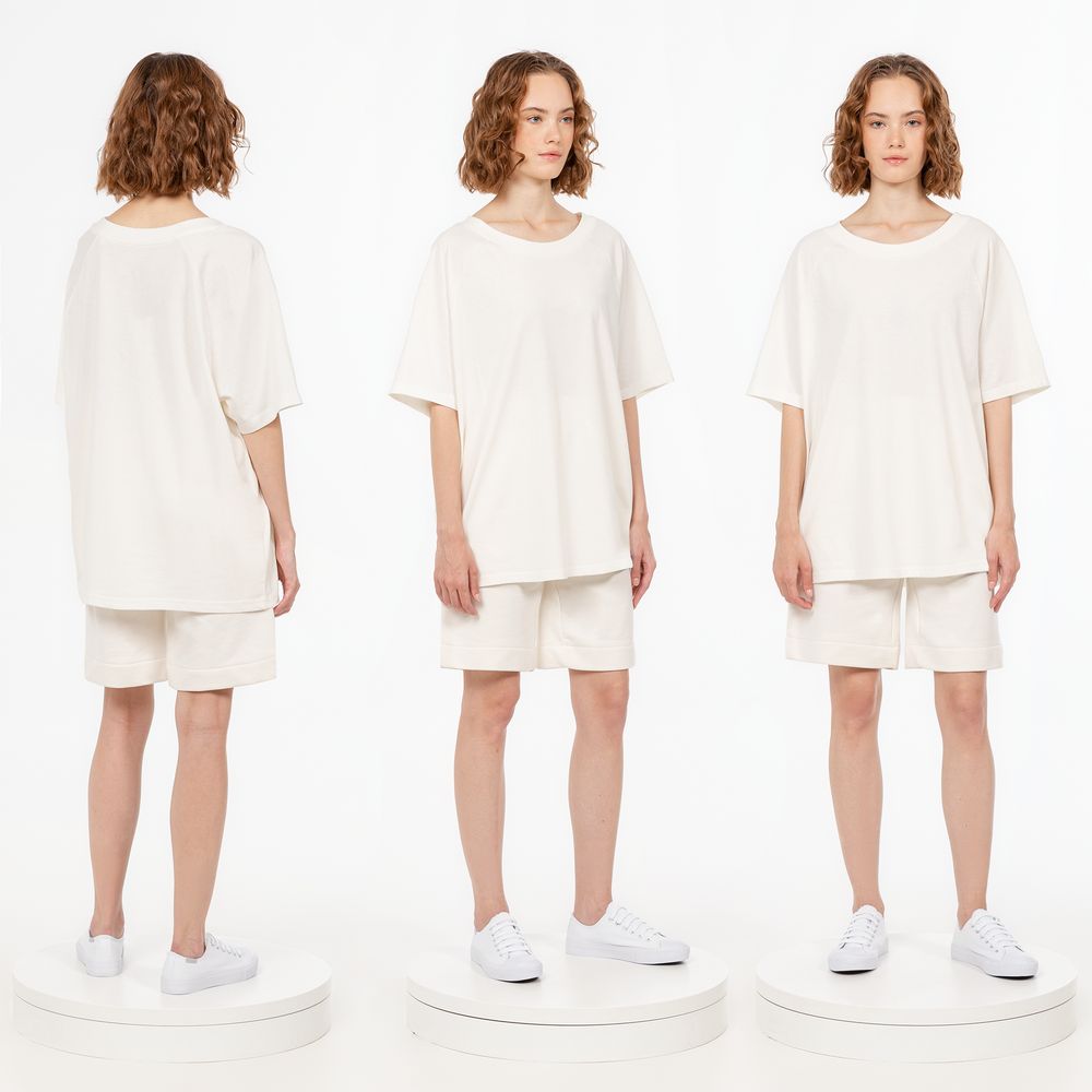 Футболка унисекс оверсайз T2, молочно-белая-6