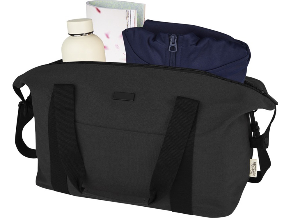 Спортивная сумка Joey из брезента, переработанного по стандарту GRS, объемом 25 л, черный-3