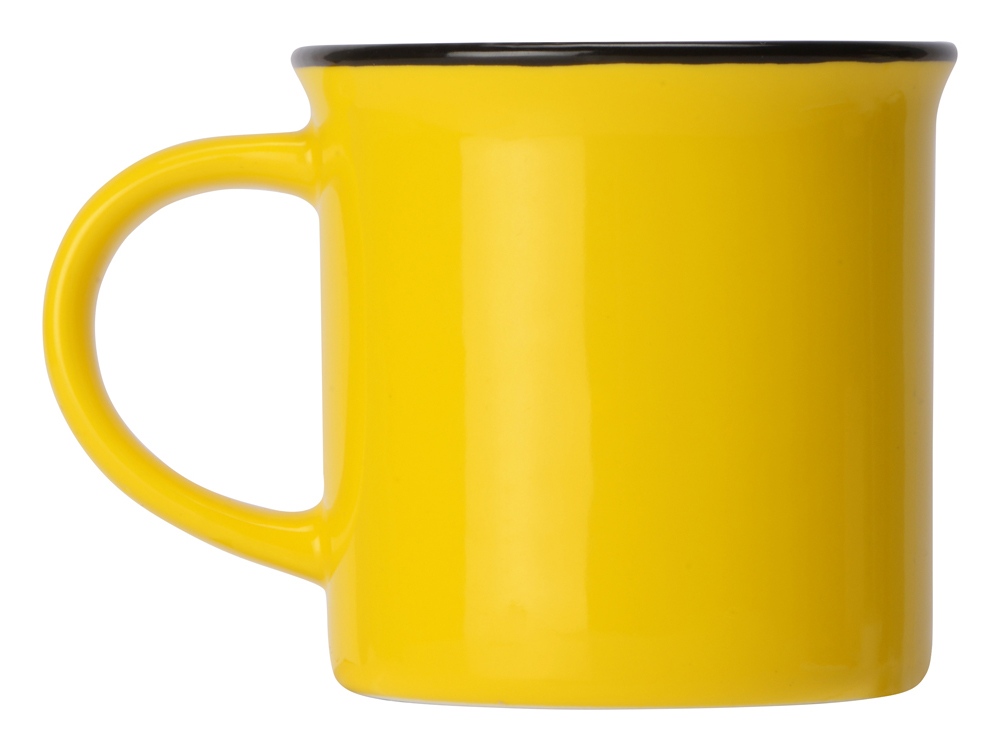 Кружка Countryside S с черным ободком, белая внутри, цветная снаружи, желтый-1