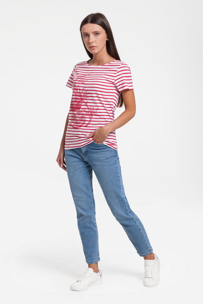 Футболка женская Grand Granat New, белая с красным-3