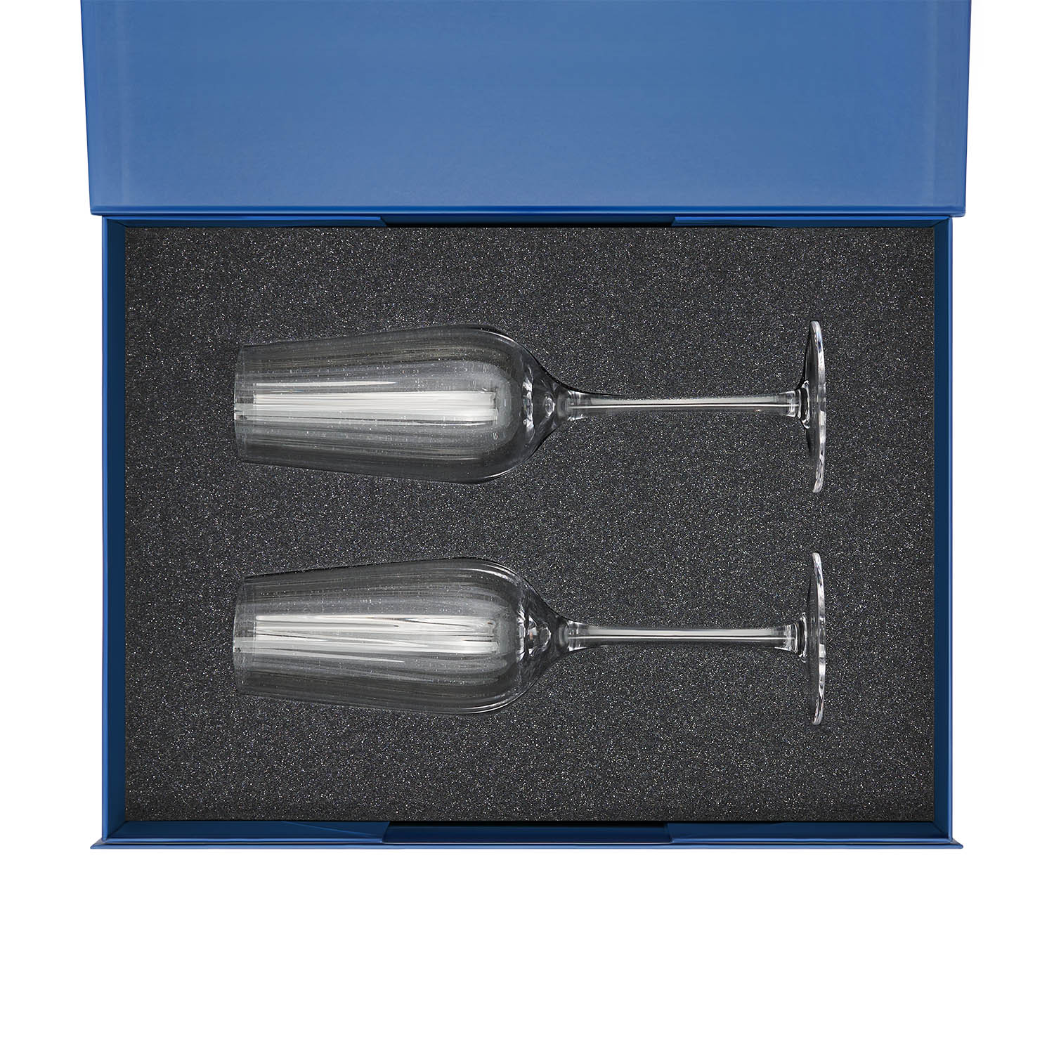 Подарочный набор 2 бокала для шампанского Бланш (Blanche) в  синей коробке-1