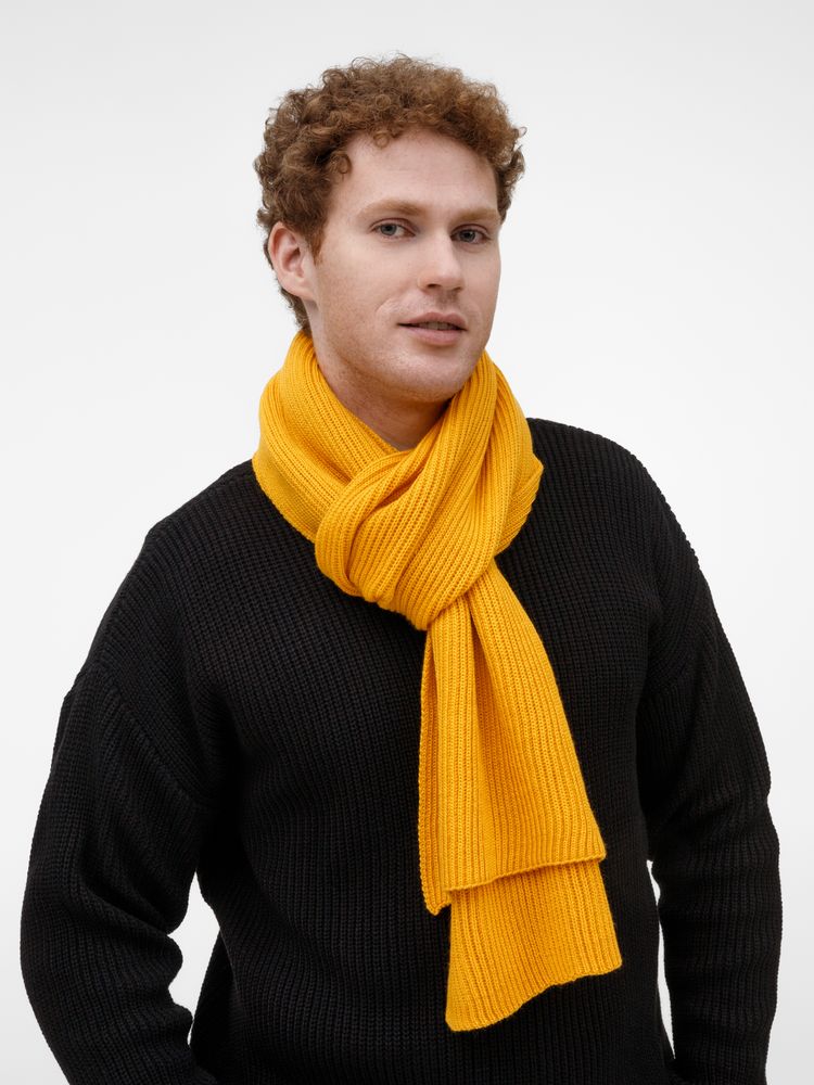 Шарф Nobilis Mono, желтый (медовый)-2