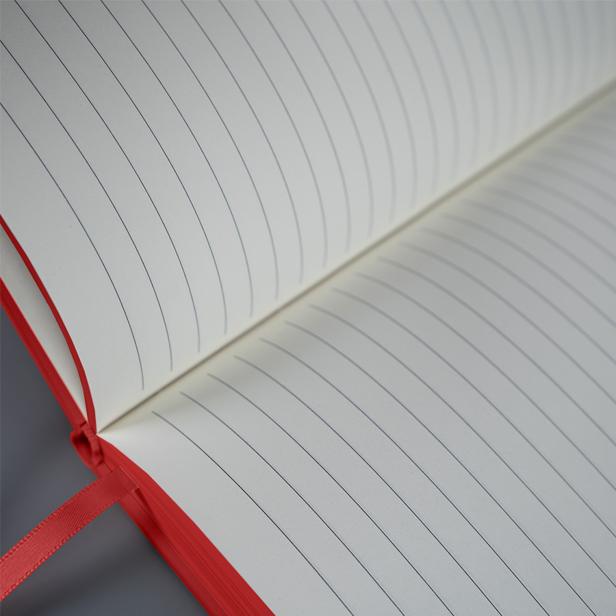 Ежедневник недатированный Solas, формат А5, с магнитом, красный, кремовый блок  в линейку, красный-4