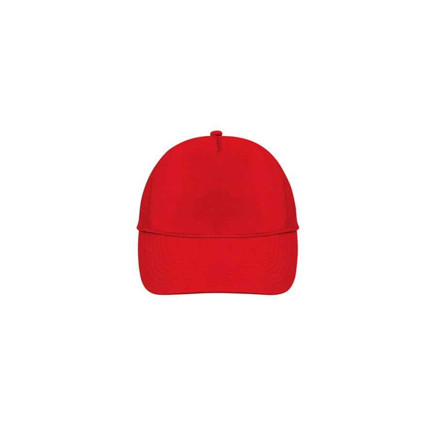 Бейсболка BUZZ, 5 клиньев, застежка на липучке, красный-2