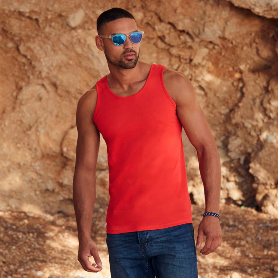 Майка мужская VALUEWEIGHT ATHLETIC VEST 165, серый меланж-4