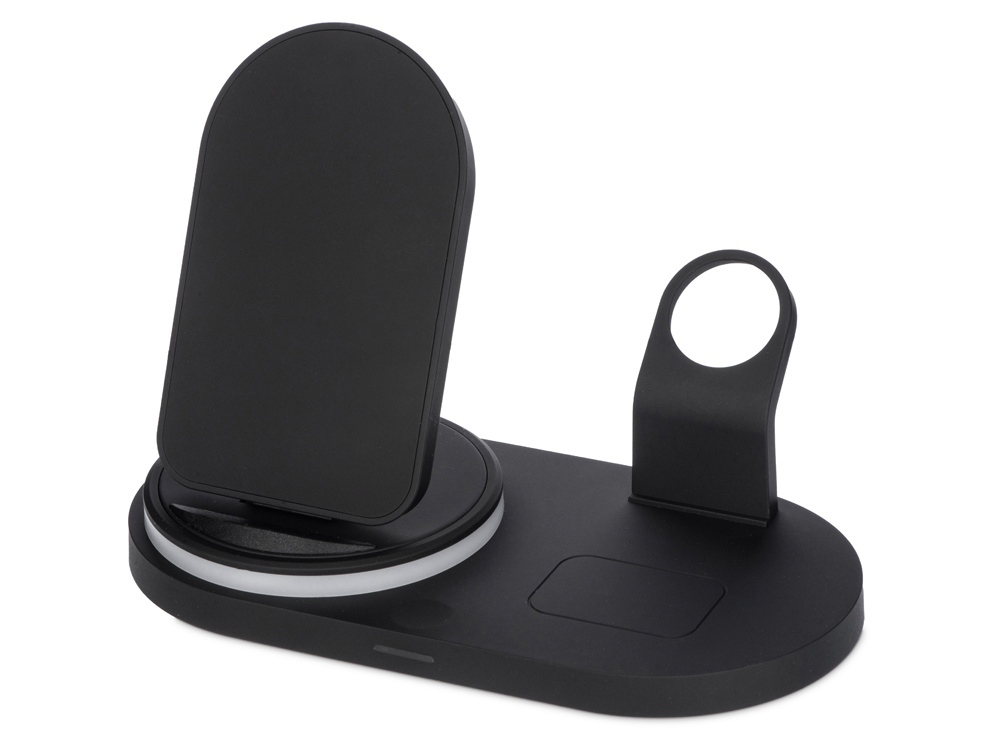 Складная зарядная станция с беспроводной зарядкой Flashport, 15 Вт, черный-0