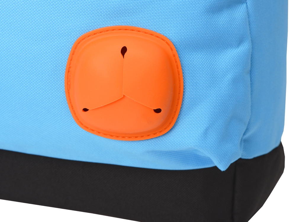 Рюкзак Chap с люверсом из полиэстера (600D), черный/голубой-2