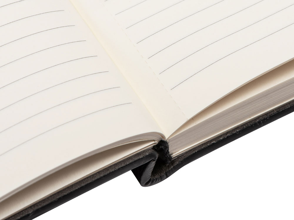 Бизнес блокнот А5 Monoi с клапаном, твердая обложка, 128 листов, черный-5