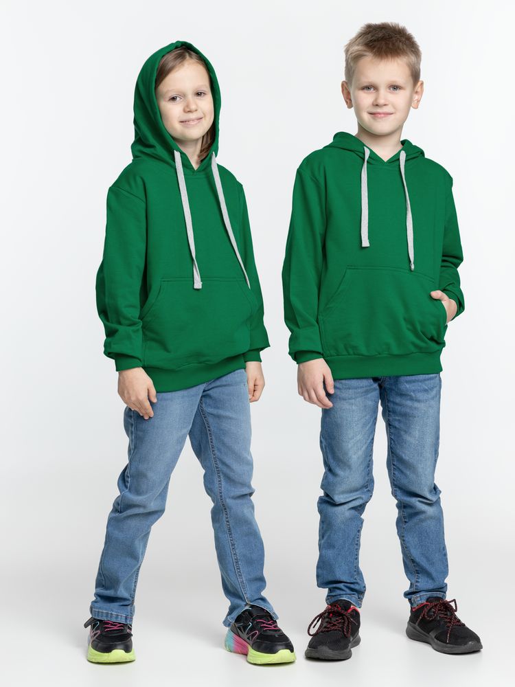 Толстовка с капюшоном детская Kirenga Kids, зеленая-7
