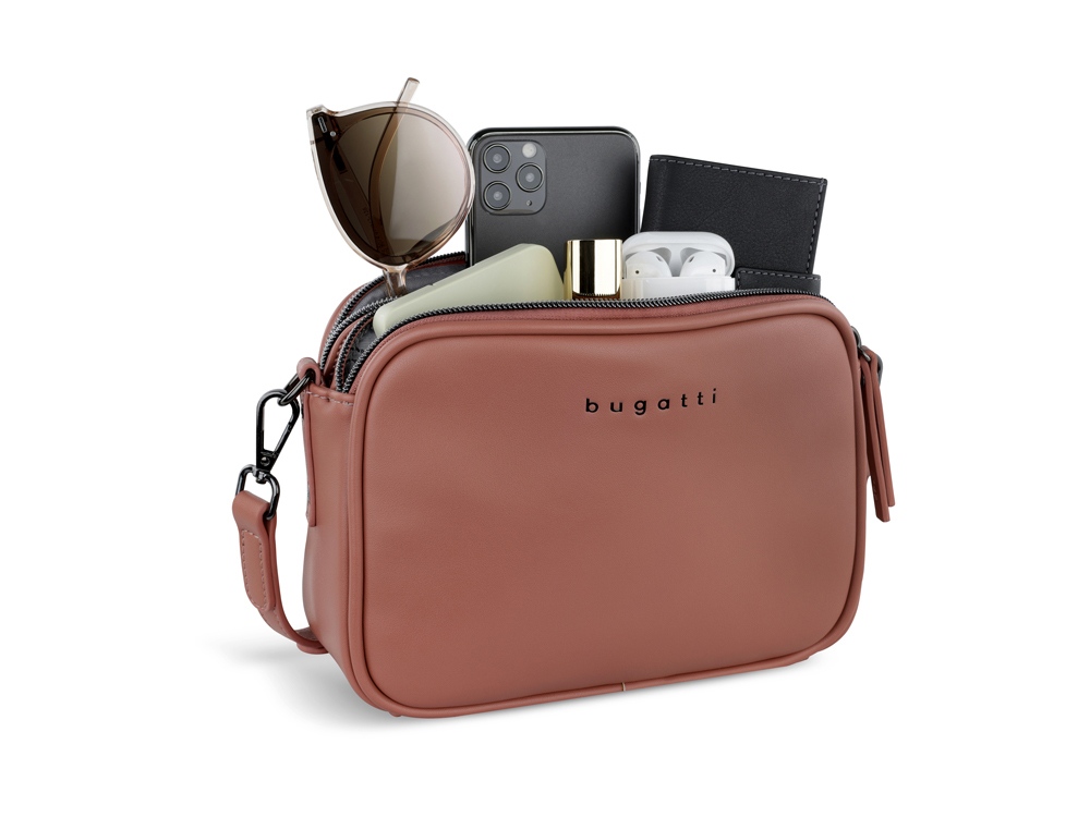 Сумка кросс-боди женская BUGATTI Almata, абрикосовая, полиуретан, 21,5х6х15 см-4