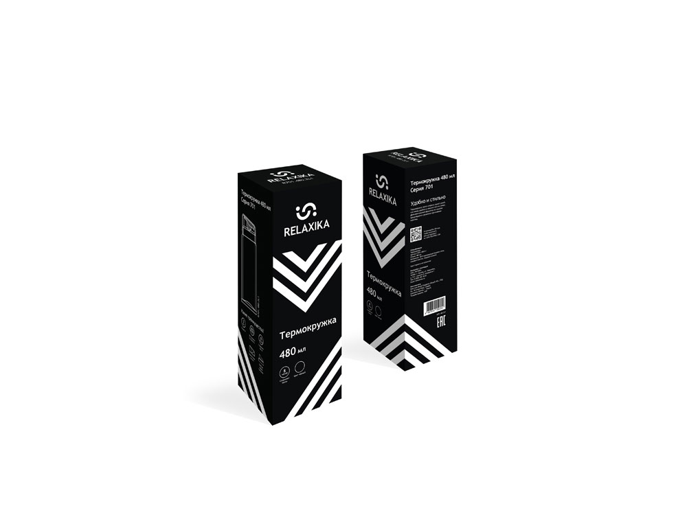 Термокружка Relaxika 701, 480 мл, черный-18