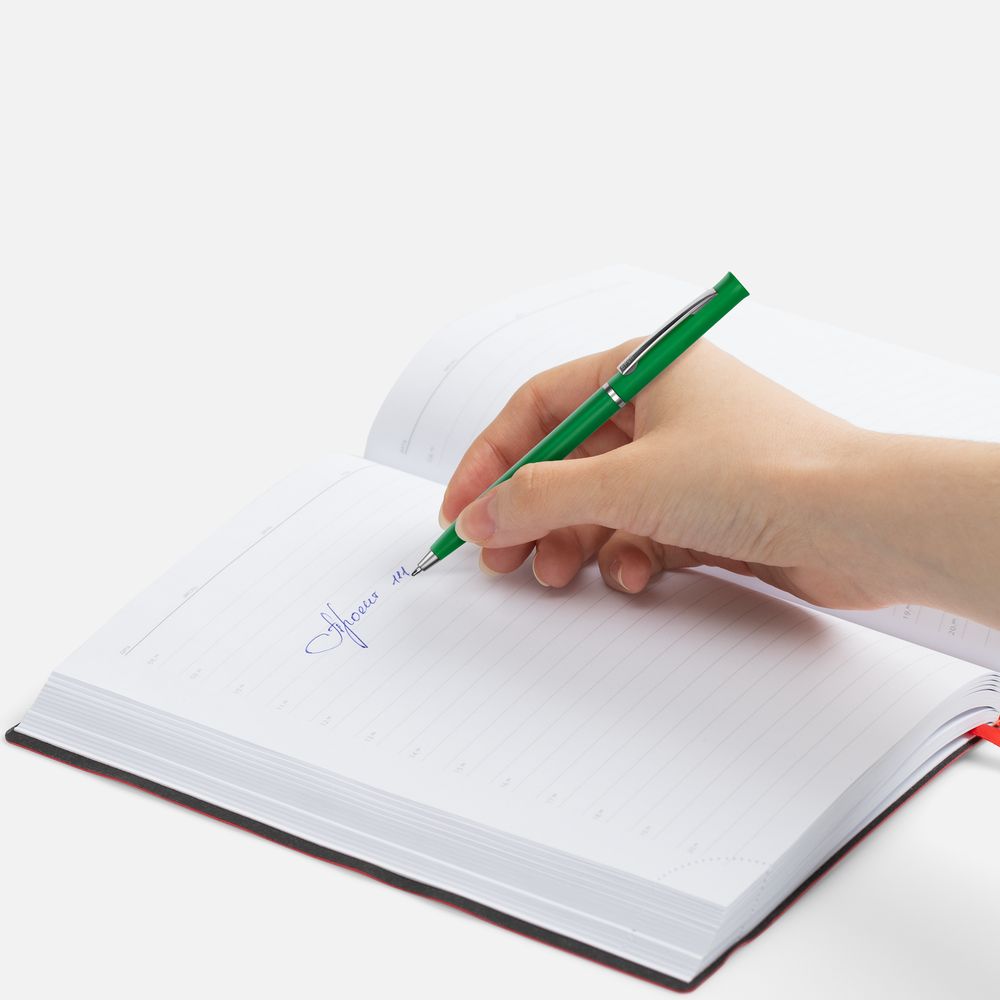 Ручка шариковая Euro Chrome, зеленая-2