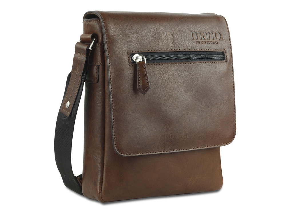 Сумка через плечо Mano Don Valentino, натуральная кожа в коричневом цвете, 21 х 25 х 5 см-2