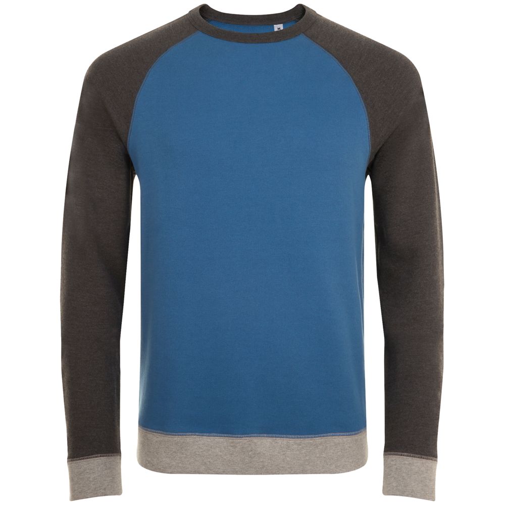 Толстовка унисекс Sandro, синяя с черным меланжем-0