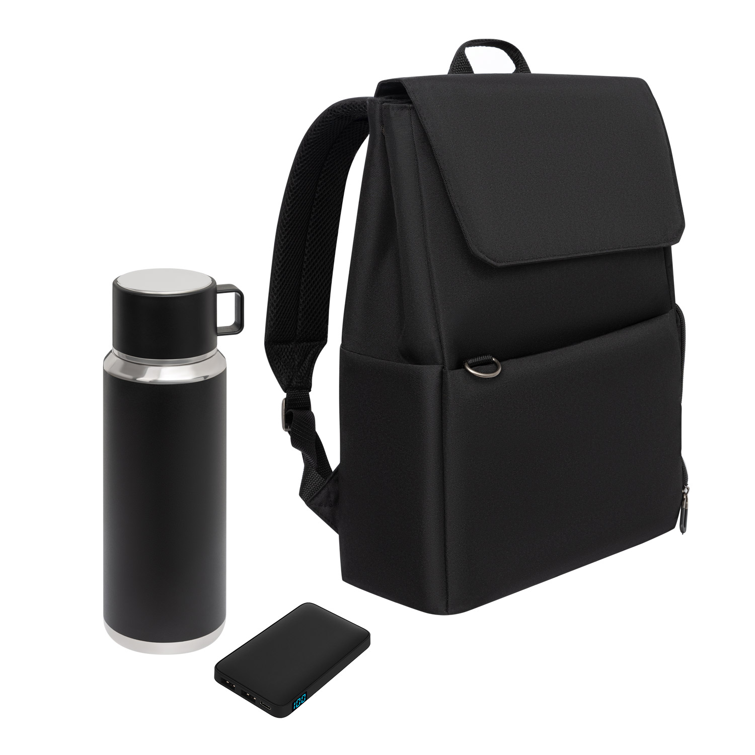 Подарочный набор Marco, черный (термос, ЗУ, рюкзак)-0