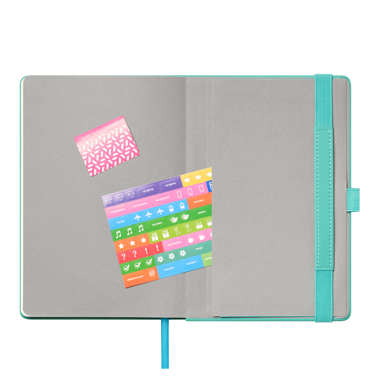 Ежедневник Alpha недатированный, бирюзовый/серый-8