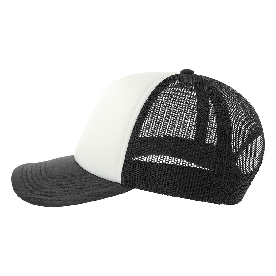 Бейсболка RAPPER-S, 5 клиньев, пластиковая застёжка, белый, черный-6