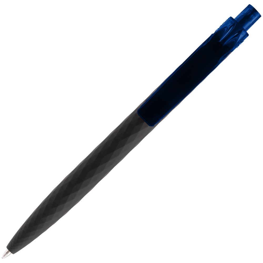 Ручка шариковая Prodir QS01 PRT-T Soft Touch, черная с синим-3