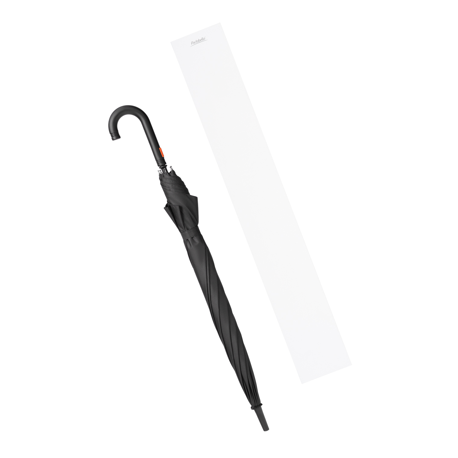 Зонт-трость Квантум (Quantum), черный/оранжевый-14